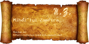 Mihályi Zamfira névjegykártya